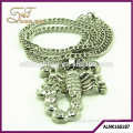 Silver scorpions pendant necklace with crystal for men